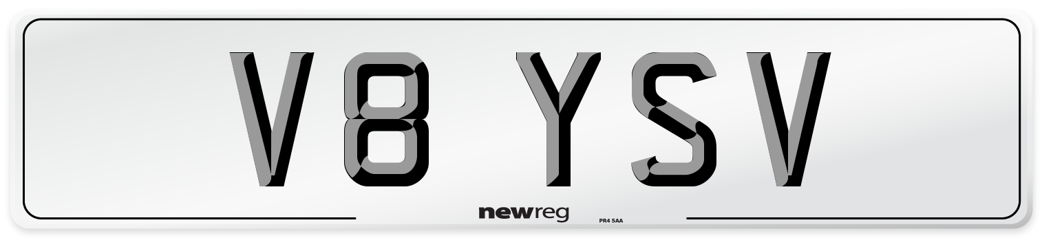V8 YSV Number Plate from New Reg